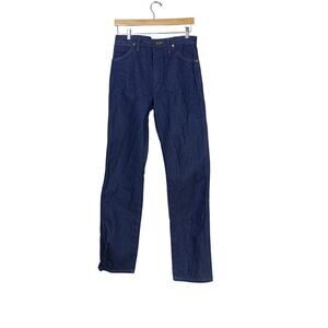 Wrangler Jeans Straight Leg Cowboy Cut Dark Blue Rigid Denim Size 31x36